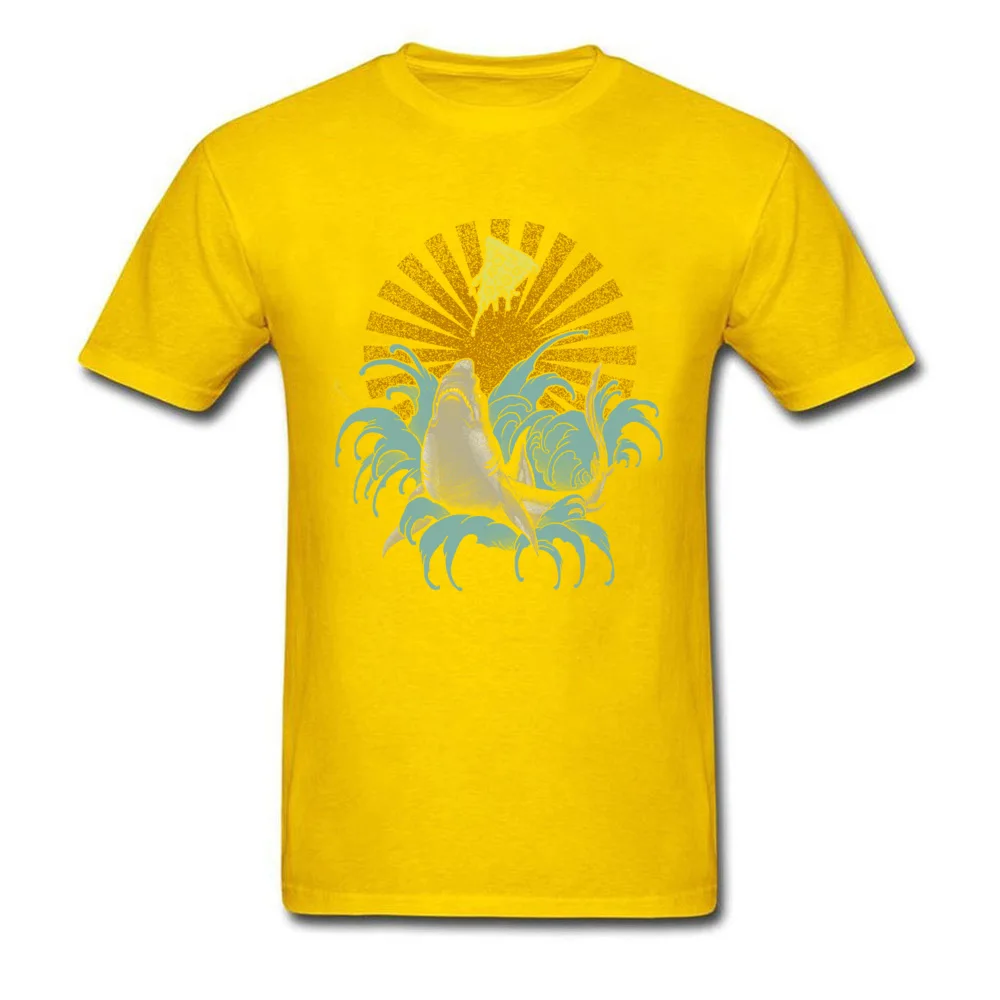 Shark pizza T Shirts for Men Casual Summer Tees Short Sleeve 2018 New Custom Tshirts Crew Neck Pure Cotton Free Shipping Shark pizza yellow