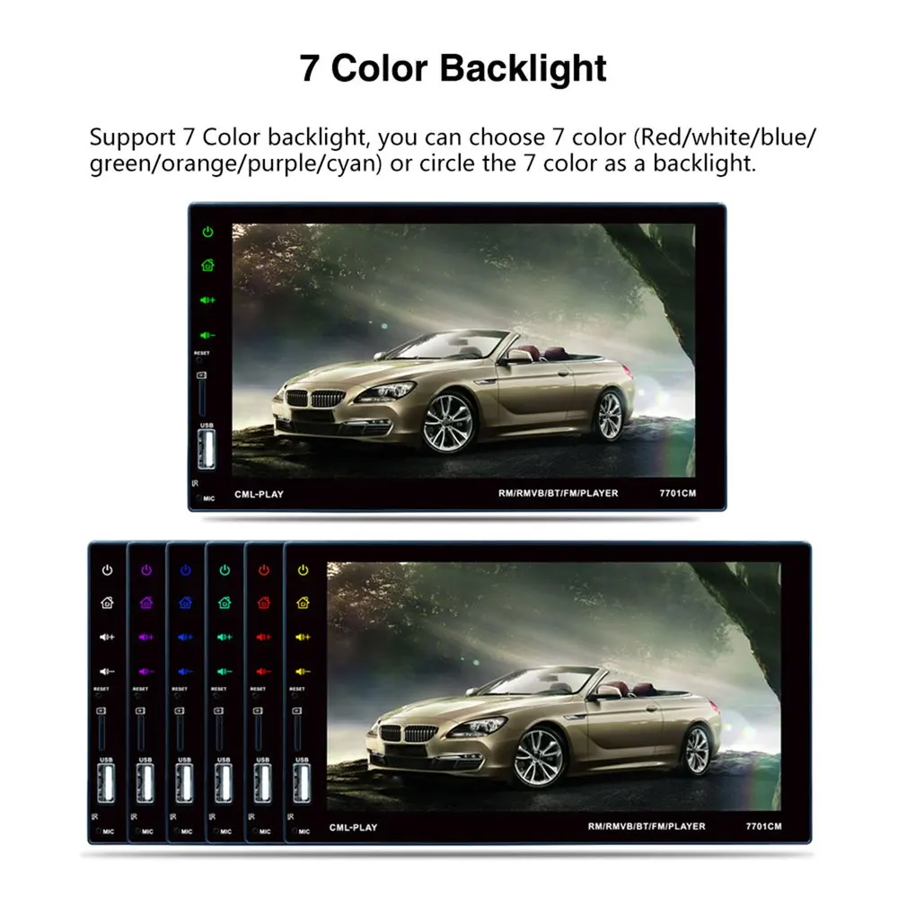 

7701 HD Digital 6.6 Inch Touch Screen Car Multimedia Player Support Mobile Phone Interconnection Bluetooth Hands-free Call