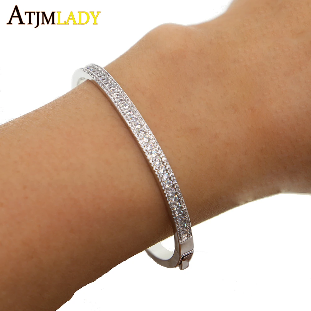 Серебристый цвет прозрачный Cz браслет новая коллекция популярный модный цветной браслет для женщин ювелирные изделия