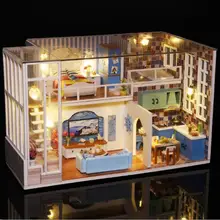 Средний DIY miniatura кукольный домик 1:24 Милая комната Миниатюрный Кукольный дом модель строительные наборы деревянная мебель игрушки подарки на день рождения