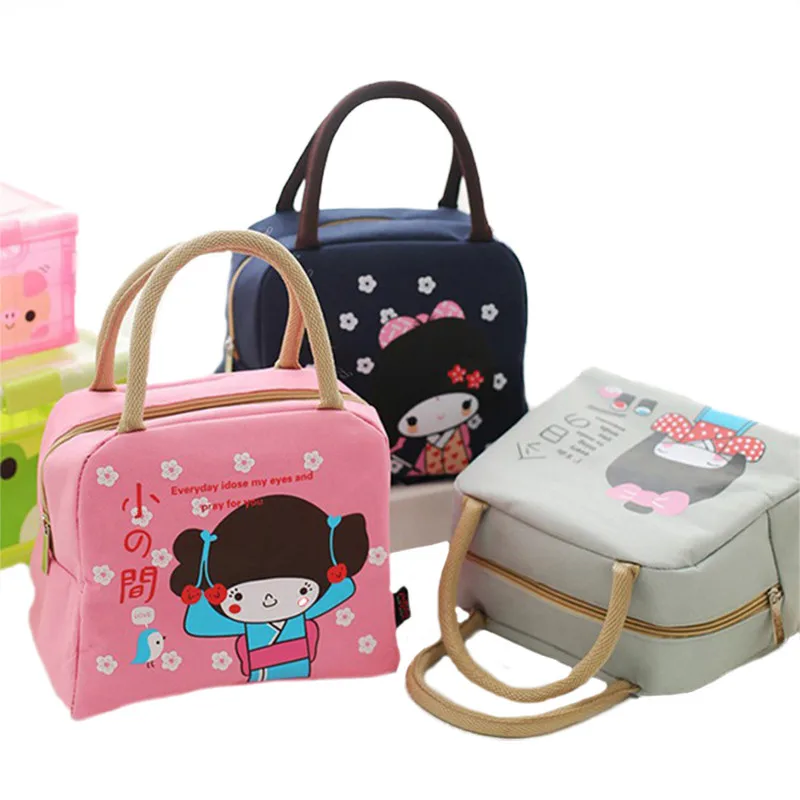 Insulated Canvas font b Lunch b font font b Bag b font Thermal Portable Food Picnic