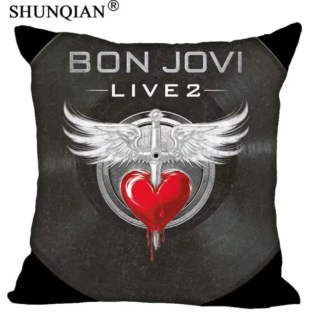 New Arrival bon jovi Square Pillowcases zipper Custom Pillow Case More