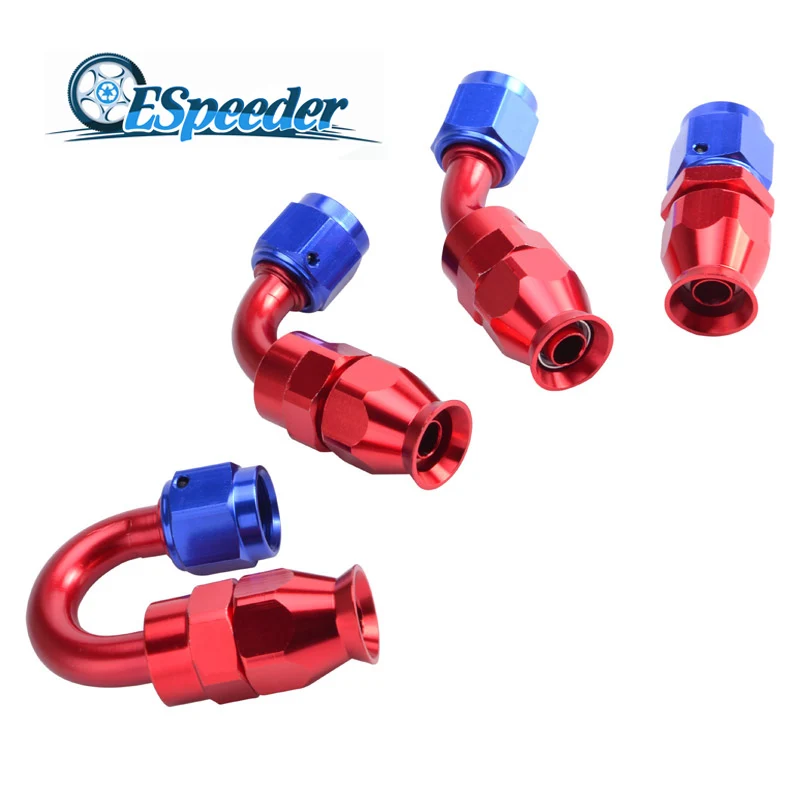 ESPEEDER AN6 Swivel PTFE Teflon Hose End Fitting Straight 45 90