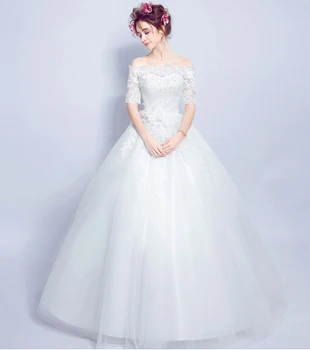 

half sleeves wedding dress 2017 bridal gowns vestido de noiva custom make free shipping
