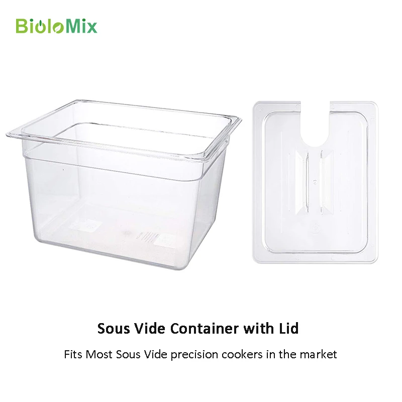 Biolomix Collapsible Hinged Sous Vide Container with Lid for Circulator Sous Vide Culinary Precision Cooker 11 Liter Capacity (1)