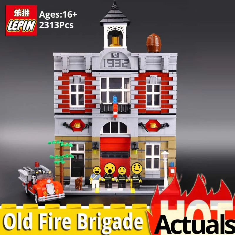 

Lepin City Street 15004 Fire Brigade Model legoings 10197 Doll House Building Blocks Educational toys Bricks DIY Christmas Gifts