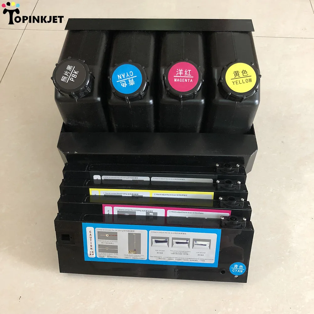 4 Цвета УФ-система сыпучих чернил для Epson принтеры Mimaki, roland, Mutoh Xenons Wit-color СНПЧ система подачи чернил 4 картриджа+ 4 бутылки