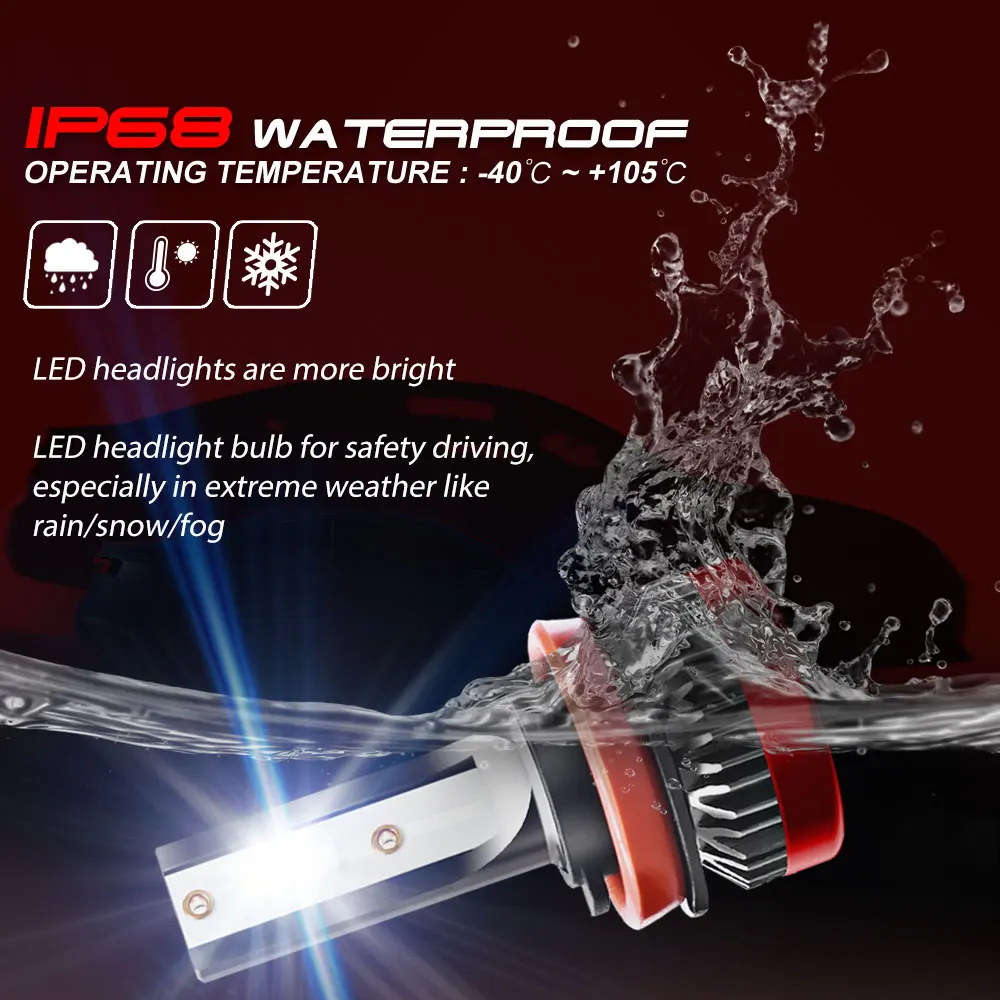 Автомобильные фары JOGMACHINE 2 шт. светодиодные H1 H7 H4 H L H8 H9 H11 9012 9005HB3 9006HB4 COB