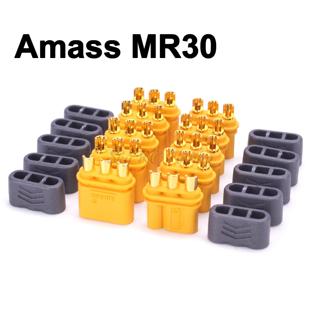Разъем Amass MR30 гнездовой и Штекерный разъемы позолоченные обновленные XT30 для
