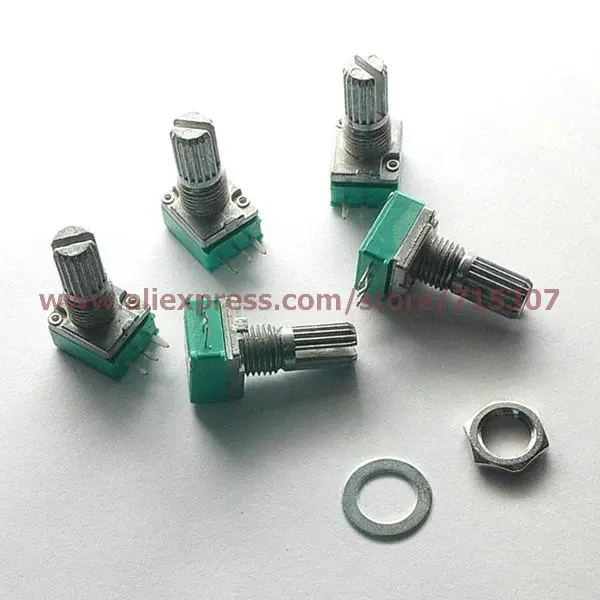 

PHISCALE 10pcs Single linear rotary / seal / amplifier potentiometers B50K 15mm actuator length 3pin
