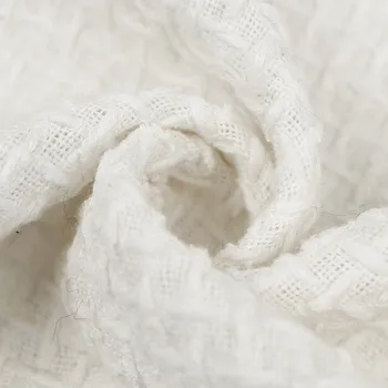 

Lattice cotton tweed fabric white 275grams per square meter