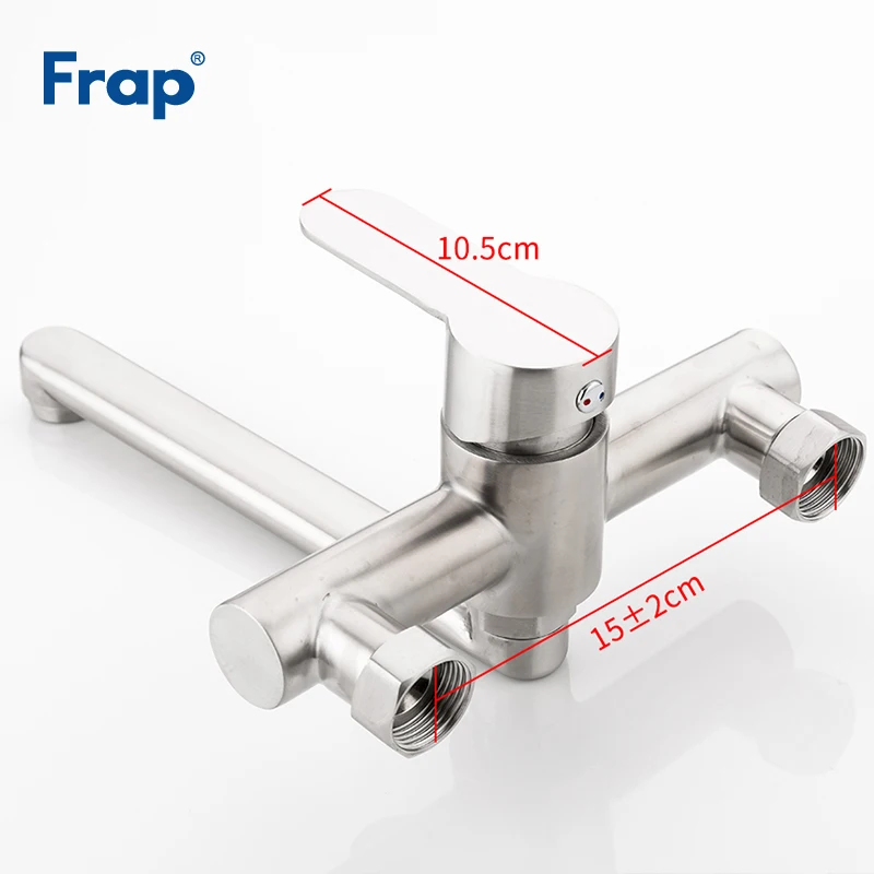  Frap Wall Mounted 26cm Nose Kitchen Faucet 360 Degree Rotate Vegetable Basin Faucet Hot Cold Water  - 32940660156