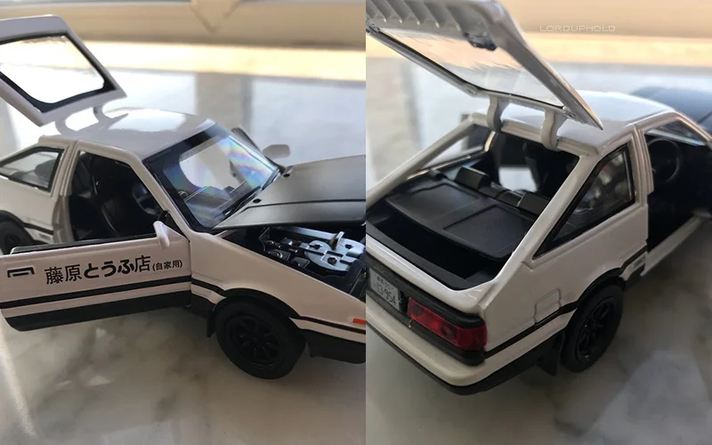 Начальный D для Toyota AE86 1:28 Сплав модель автомобиля аниме мультфильм Форсаж с вытягиванием звуковой светильник игрушки Автомобильные украшения