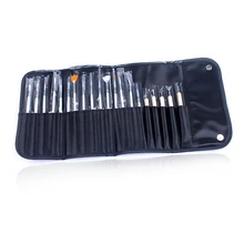 20Pcs/Set Nail Art Decorations Brush Set Tool Painting Pen False Nail Tips UV Nail Gel Polish 15 Pcs Brushes+5 Pcs Dots Pen+Bag