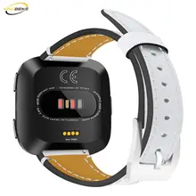 KINGBEIKE Genuine Leather Watchband For Fitbit Versa Smart Watch Band Wristband Fitbit Accessories Replacement Bracelet Strap