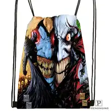 Изготовленный На Заказ Джокер-Бэтмен-Аркхэм@ 1 походная сумка на шнурке милый рюкзак для детей(черная спинка) 31x40 см#2018612-01-(13