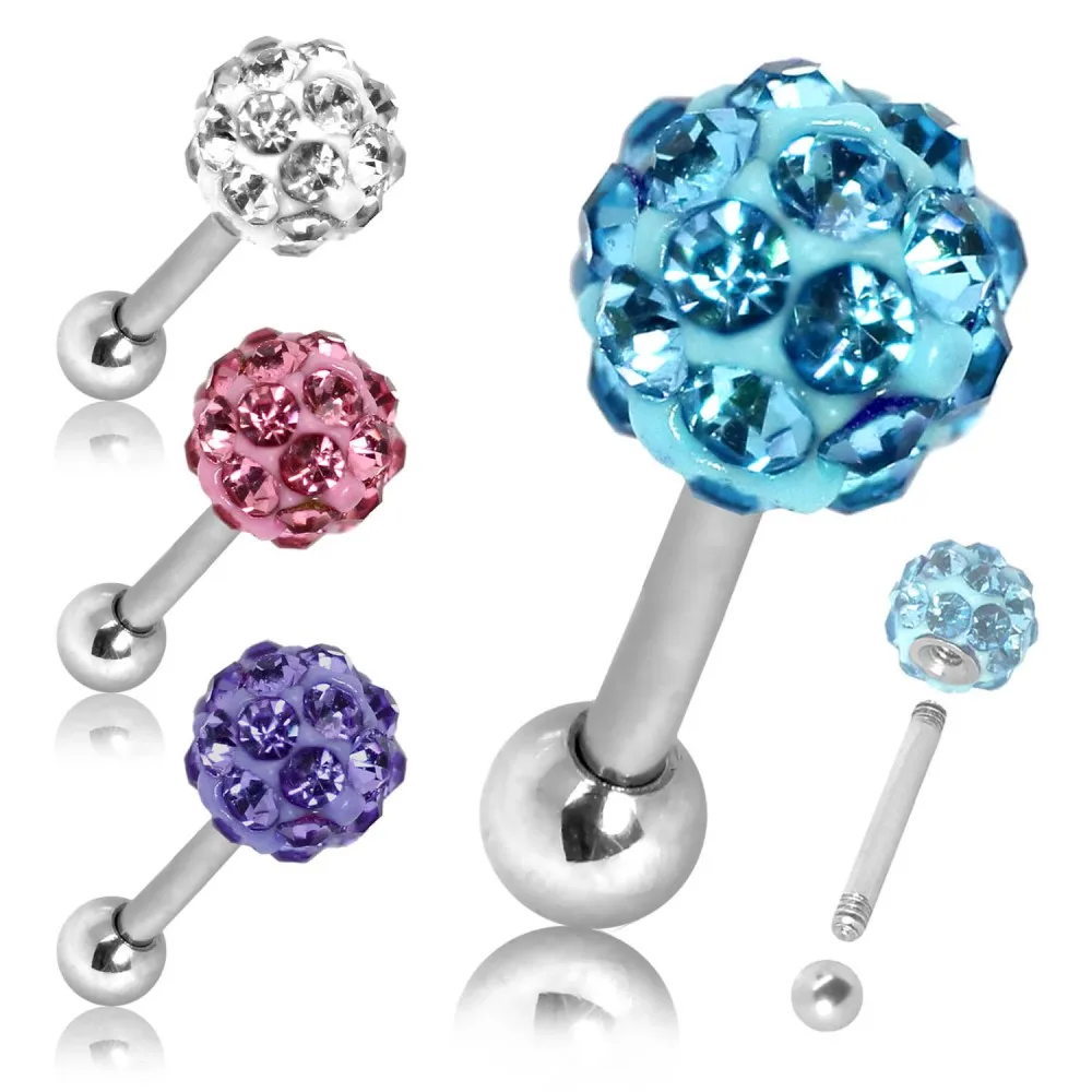

1pc 16G 3/4/5mm Ball Bar Helix Piercing Earrings Steel CZ Lip Labret Studs Tragus Cartilage Conch Lobe Piercing Body Jewelry 6mm