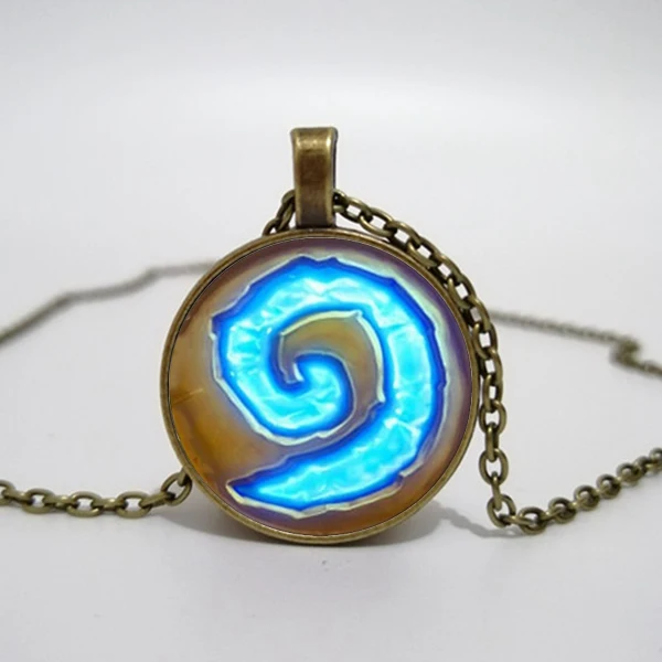 WoW World of Warcraft Hearthstone стеклянный круглый подвесной Амулет ожерелье ювелирных