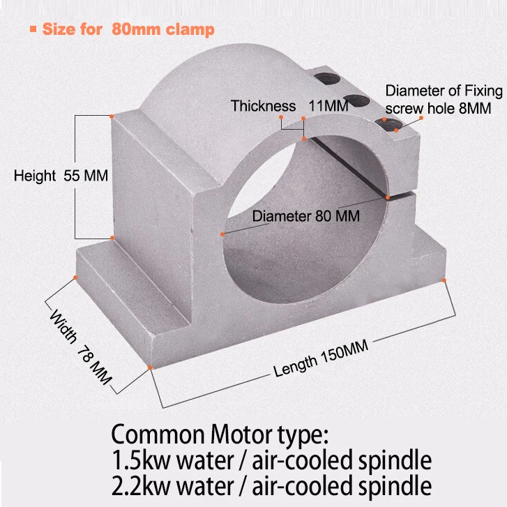 2.2kw шпиндель с водяным охлаждением комплект ЧПУ мотор шпинделя+ 2.2KW VFD+ 80 мм зажим+ водяной насос/труба+ 13 шт. ER20 для ЧПУ маршрутизатор