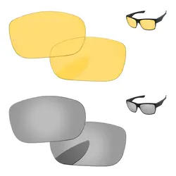 Chrome серебра и кристаллов желтый 2 пары замены линзы для солнцезащитные очки Frame 100% UVA и UVB Защита