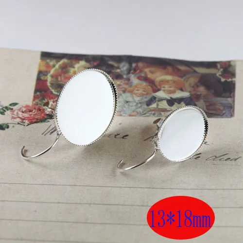 

Аксессуары для фотографий, 100 шт., 13*18 мм, посеребренная латунь, металлическая основа, рамки, эллипс, комплектующие для крепления крючков