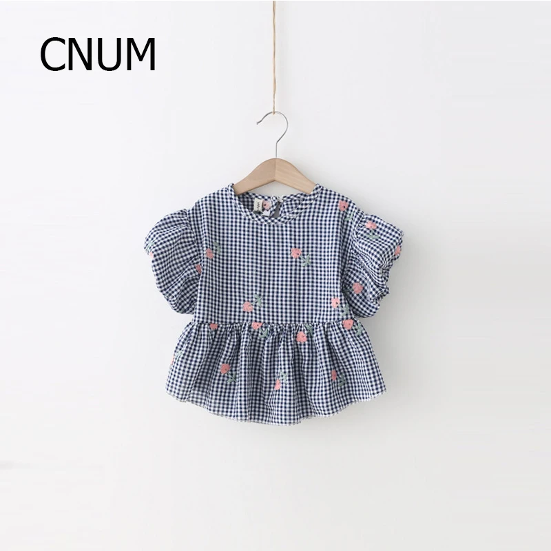 

CNUM Summer Cotton Shirt for Toddler Cute Baby Girls Princess Lace Kids Half Sleeve shirt Blouse Girls Tops Clothes 2-6T
