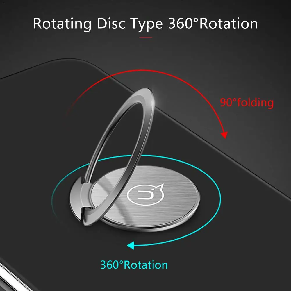 USAMS US-ZJ038 мобильного телефона кольцевой держатель Портативный ультратонкий Защитный чехол задняя цинковый сплав Стенд с контакте с клейкой лентой 3M