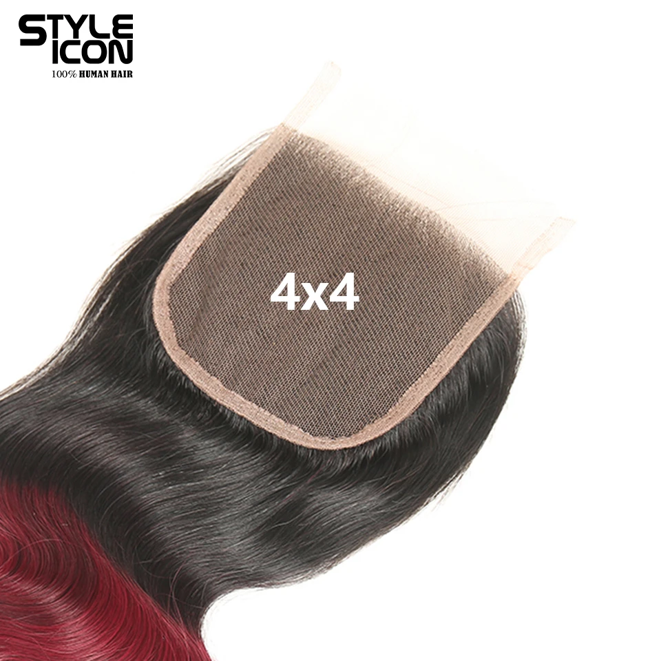 StyleIcon Pre-Colored Brazilian Body Wave 4 Bundles with Closure Ombre Wine Red Human Hair Weave T1b99j 4x4 Lace Closure StyleIcon Pre-Colored Brazilian Body Wave 4 Bundles with Closure Ombre Wine Red Human Hair Weave T1b99j 4x4 Lace Closure