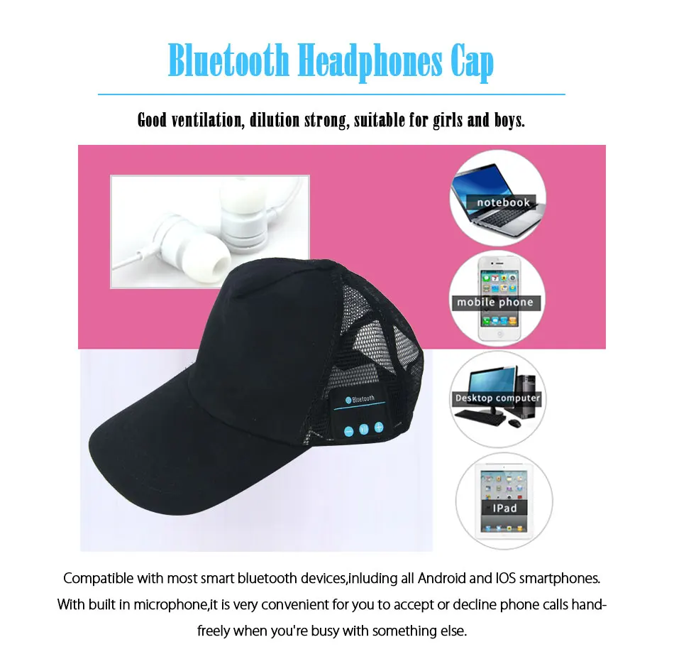 Беспроводные наушники модные Bluetooth защита от солнца Встроенные 4 цвета для мужчин