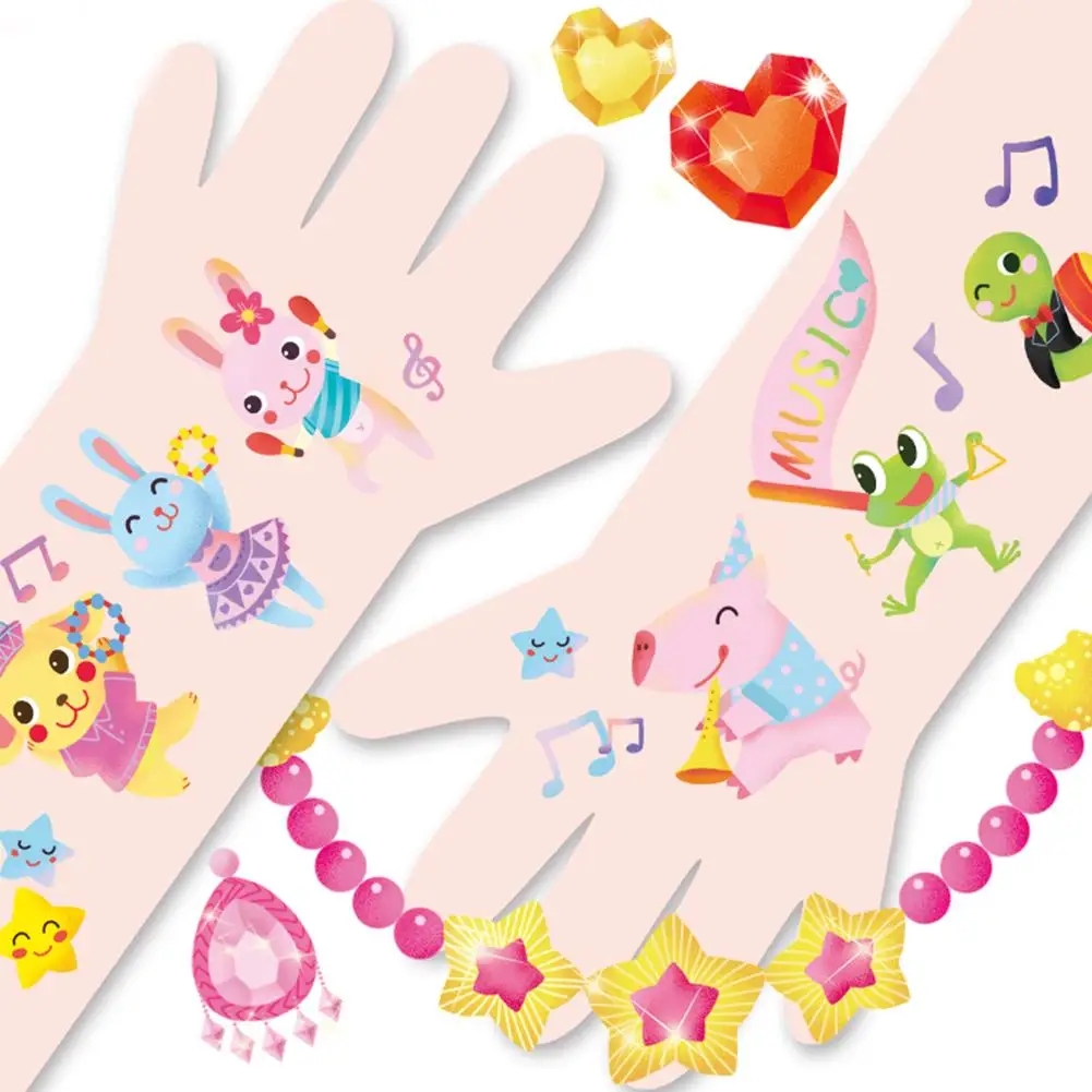 Child Tattoo Stickers Cute Cartoon Waterproof Non-toxic Arm Face Stickers Puffy Kids Stickers For Children Scrapbooking