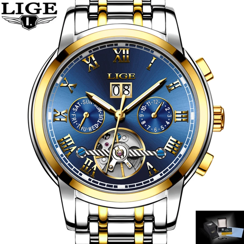 LIGE часы для мужчин Бизнес водонепроницаемые часы для мужчин s часы брендовые Роскошные модные повседневные спортивные механические наручные часы Relogio Masculino