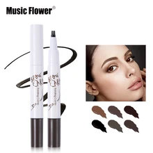 Music Flower 6 цветов вращающийся матовый карандаш для бровей Макияж smudeg-доказательство длительный глаз бровей Водонепроницаемый карандаш для бровей оттенок