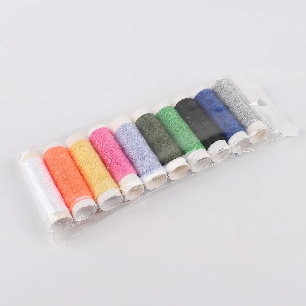 20 м/рулон многоцветная прочная полиэфирная швейная нить конусов для ручной машины промышленные домашние швейные изделия 10 рулонов/Сумка