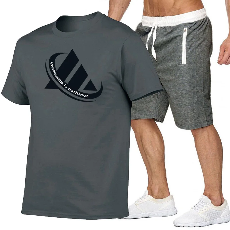 

2019 New Men T Shirt Sets ADI Printed Summer Suits Casual Tshirt Men Tracksuits Set Male T-shirt fashion Clothing