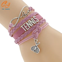 Новое поступление, Бесконечная любовь, теннисные браслеты, Теннисный подарок для теннисного плеера, Кожаные плетеные браслеты, ювелирный браслет