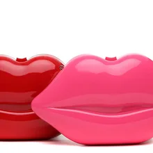 Новая жемчужная сумочка акриловая Сумка Повседневный клатч Очаровательные Губы обернутые рот сумки с цепочкой для женщин 40