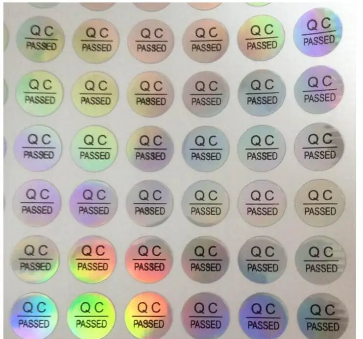 

Free shipping 10000pcs Spot supply QC PASSED hologram PET paper label product certification stickers Warranty Label Waterproof