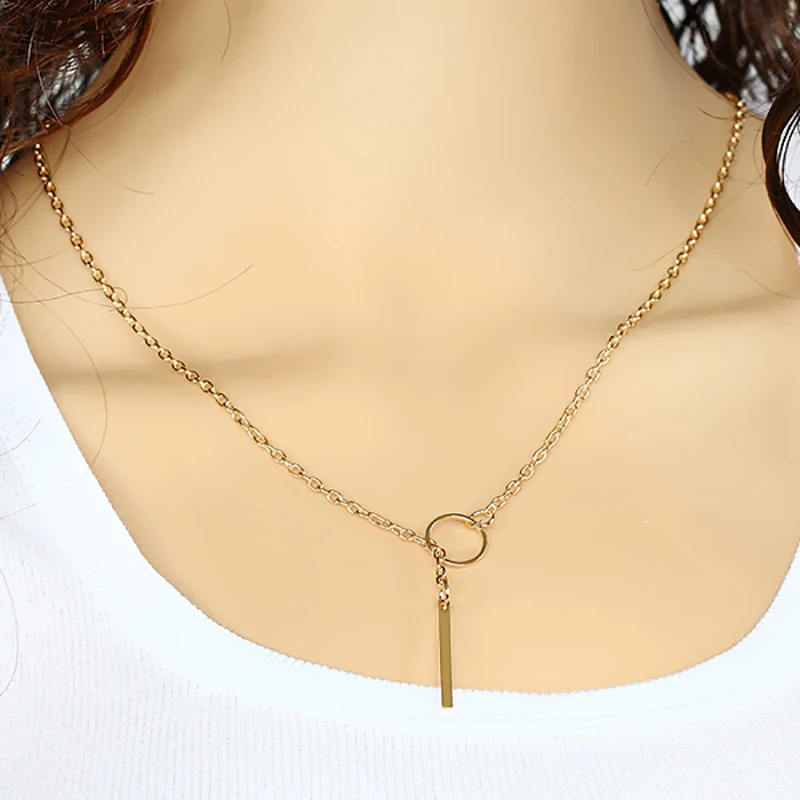 1 шт. модное маленькое ожерелье для женщин простая цепочка металлическая Короткая подвеска ожерелье подарок этническое богемское Колье чокер подарок