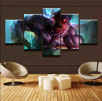 

Painting Cuadros Home Decoration Framework 5 Panel Game DOTA 2 Night Stalker Canvas Wall Art Modular Pictures Living Room Prints