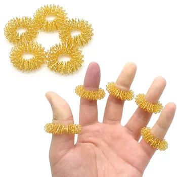 

Povihome 1Pcs Finger Massage Ring Acupuncture Ring Health Care Body Massager Relax Hand Massage Finger lose Weight C146