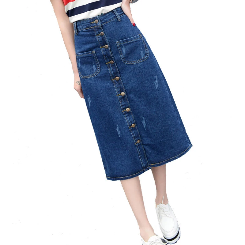 plus size long denim skirts xs