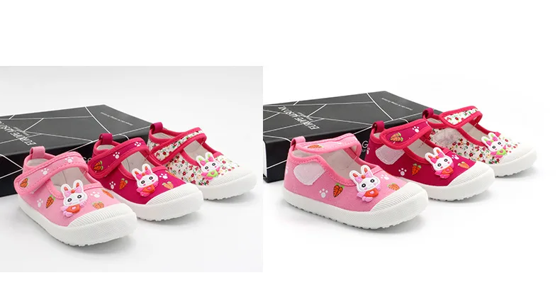 Осенняя детская обувь для маленьких девочек; Повседневная Осенняя обувь для малышей; детские кроссовки для школы на плоской подошве; милая холщовая обувь с кроликом