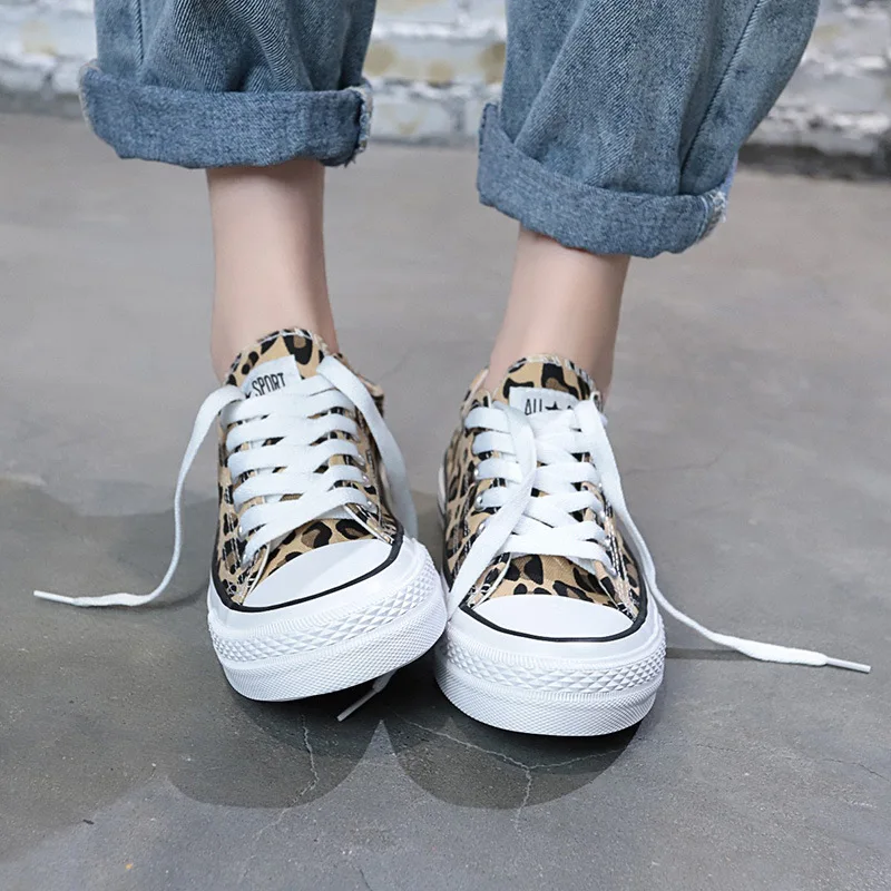 

2019 New Fashion Flats Casual Canvas Women Shoes Woman Modis Leopard White Sneakers Espadrilles Ladies Chaussure Alpargatas