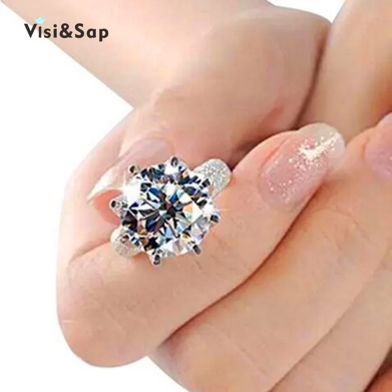 Visisap,, ослепительное овальное круглое циркониевое кольцо принцессы, обручальное кольцо для женщин, Прямая поставка, ювелирные изделия B2447