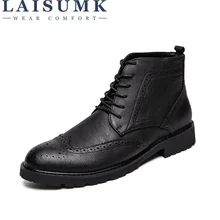 LAISUMK Men Genuine Leather Casual Autumn Breathable Men Business Flat Shoes Lace Up Men Formal Shoes Oxfords Shoes For Men dxkzmcm handmade men flat leather men oxfords lace up business men formal shoes men dress shoes