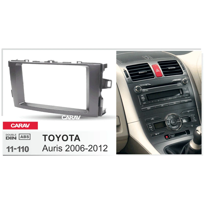 Radio CD Stereo Fascia Panneau Avant Argent CT24TY38 pour TOYOTA AURIS cadre et poche