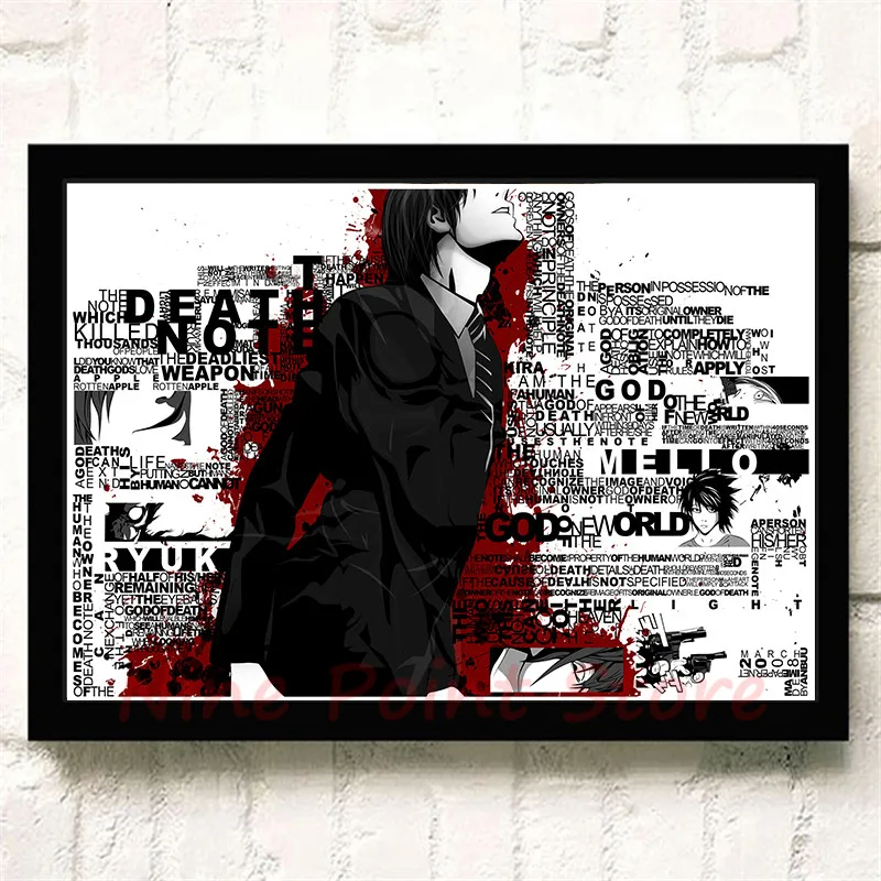 Death Note A стиль японский мультфильм комикс плакат с покрытием бумага плакат стены стикеры кафе декоративная живопись без рамки
