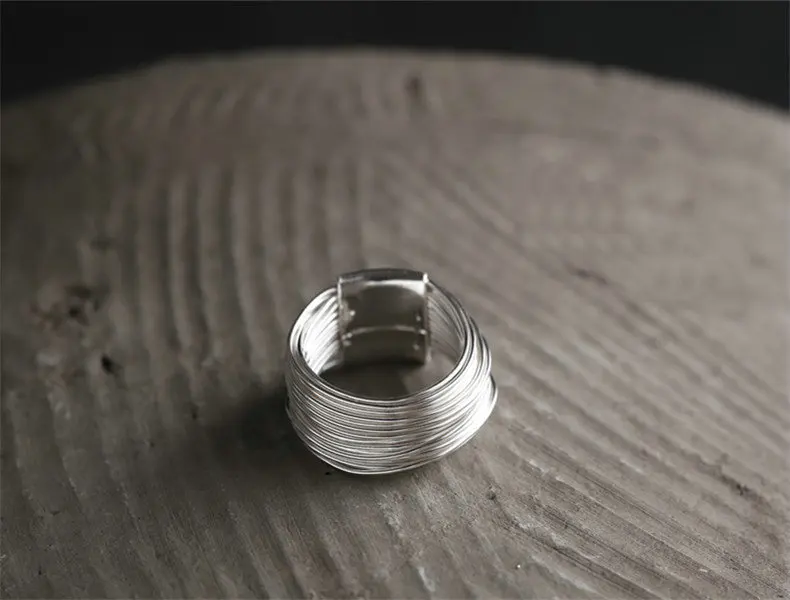 Sinzry первоначально стерлинговые серебряные Многослойные кольца для пар нити серебро себе изысканные ювелирные изделия аксессуары