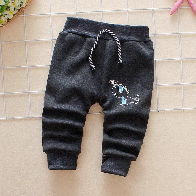Осенне-зимние теплые штанишки для малышей 1 предмет, Хлопковые штанишки для малышей с рисунком велосипеда штаны для маленьких мальчиков и девочек от 0 до 3 лет - Цвет: gray dragon