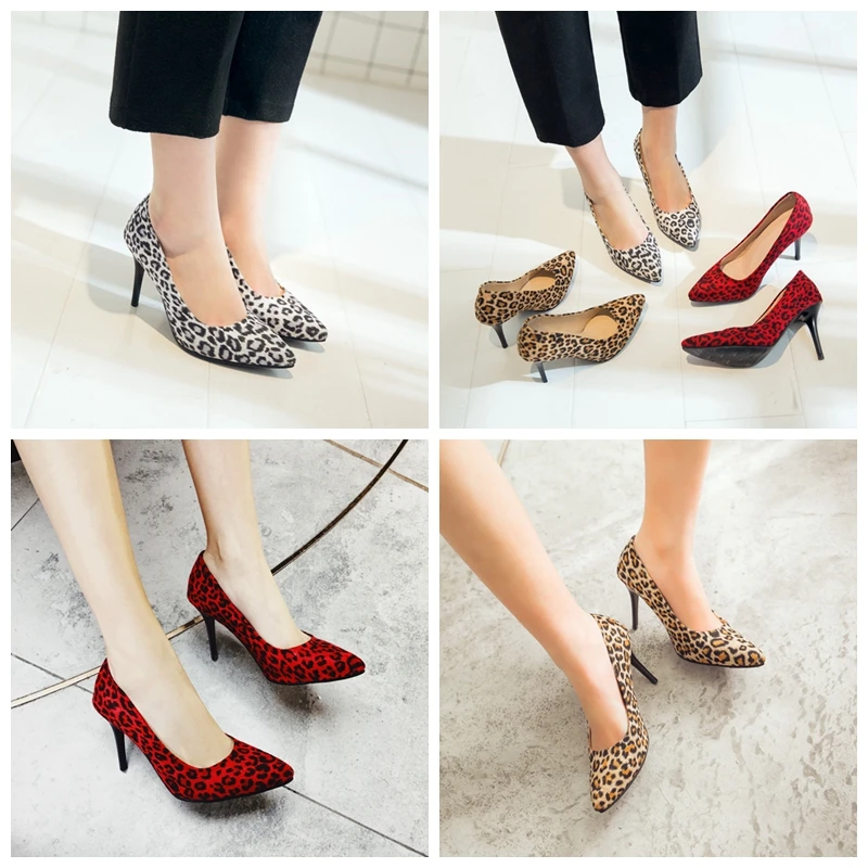 

ASILETO Sexy Leopard high heels pumps Pointed toe party Wedding shoes woman stiletto zapatillas mujertenis feminino chaussures